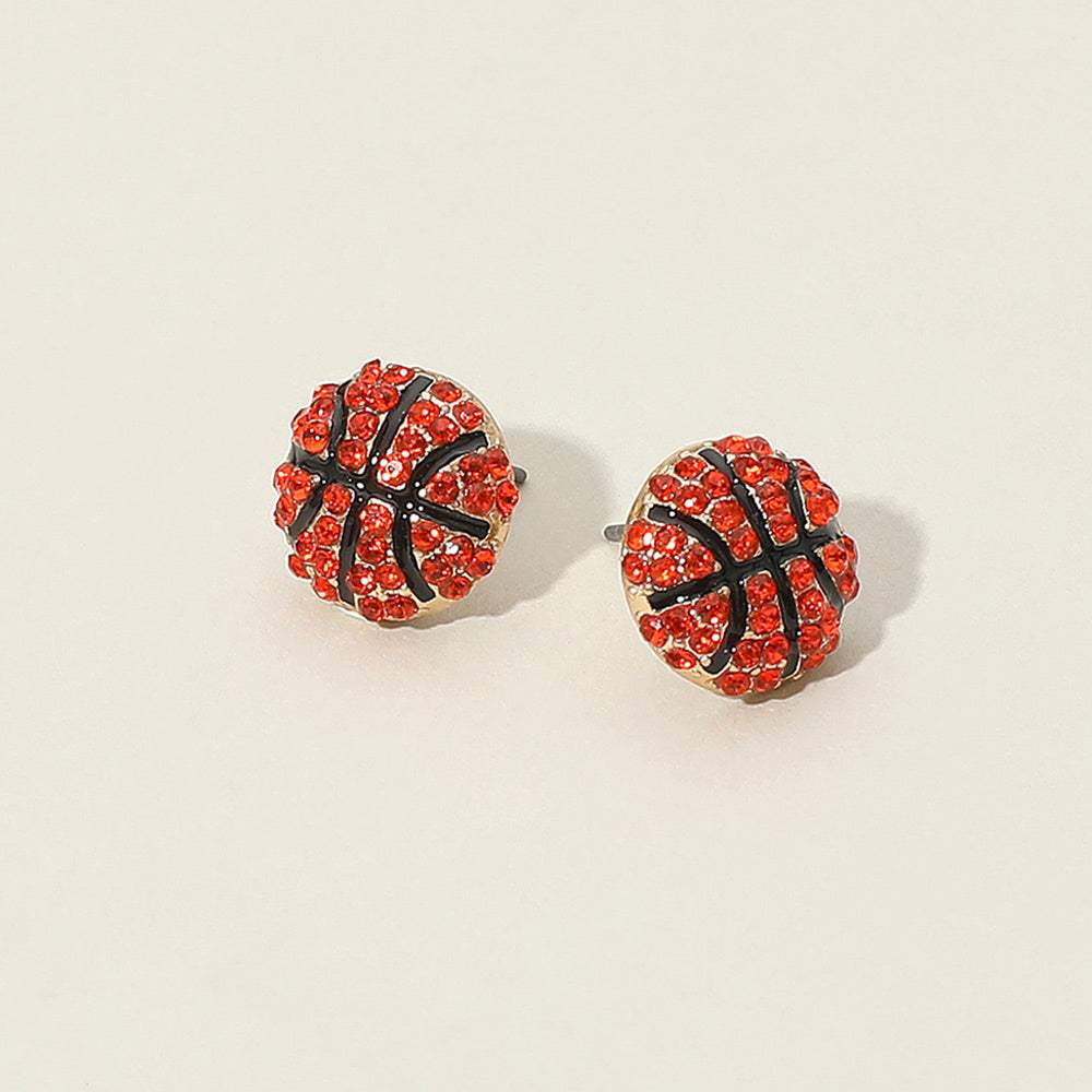 Rhinestone Basketball Stud Earrings - Madeline Love - Flyclothing LLC