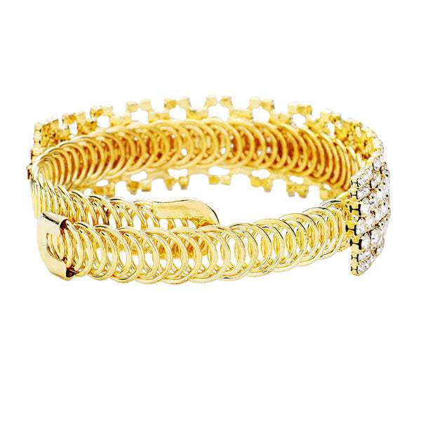 Rhinestone Crystal Pave Evening Bracelet - Madeline Love - Flyclothing LLC