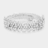 Rhinestone Crystal Pave Evening Bracelet - Madeline Love - Flyclothing LLC