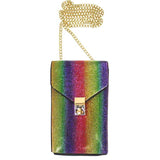Rhinestone Embellished Chain Crossbody Bag - Madeline Love - Flyclothing LLC