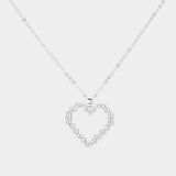 Rhinestone Embellished Open Heart Pendant Necklace - Madeline Love - Flyclothing LLC