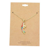 Rhinestone Embellished Parrot Pendant Charm Necklace - Madeline Love - Flyclothing LLC