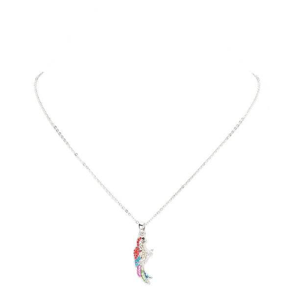 Rhinestone Embellished Parrot Pendant Charm Necklace - Madeline Love - Flyclothing LLC