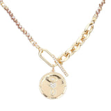Rhinestone Evil Eye Heart Horseshoe Pendant Beaded Necklace - Madeline Love - Flyclothing LLC