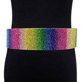 Rhinestone Pave Embellished Metal Waist Belt - Madeline Love - Flyclothing LLC