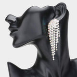 Rhinestone Pave Tassel Clip On Earrings - Madeline Love - Flyclothing LLC