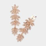 Rhinestone Paved Vine Dropdown Evening Earrings - Madeline Love - Flyclothing LLC