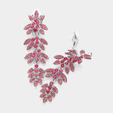 Rhinestone Paved Vine Dropdown Evening Earrings - Madeline Love - Flyclothing LLC