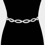 Rhinestone Sash Ribbon Bridal Wedding Belt Headband - Madeline Love - Flyclothing LLC
