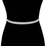 Rhinestone Sash Ribbon Bridal Wedding Belt Headband - Madeline Love - Flyclothing LLC