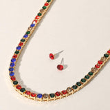 Rhinestone Tennis Chain Evening Necklace - Madeline Love - Flyclothing LLC