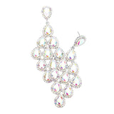Rhinestone Trim Teardrop Cluster Vine Evening Earrings - Madeline Love - Flyclothing LLC