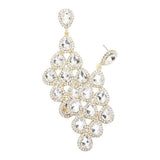 Rhinestone Trim Teardrop Cluster Vine Evening Earrings - Madeline Love - Flyclothing LLC