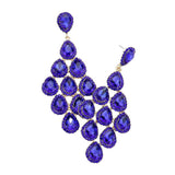 Rhinestone Trim Teardrop Cluster Vine Evening Earrings - Madeline Love - Flyclothing LLC