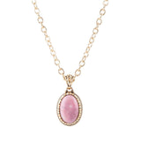 Rhodonite and Bronze Pendant Necklace