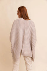 Ridged Rib Knit Ruana – Stylish Layering Wrap - Boho Clothing and Accessories - Flyclothing LLC