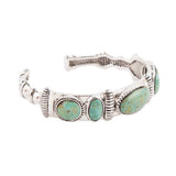 Ribbed Sterling Silver and Blue Turquoise Cuff Bracelet - Barse Jewelry - Flyclothing LLC