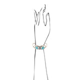 Gray Labradorite and Blue Turquoise Golden Cuff Bracelet - Barse Jewelry