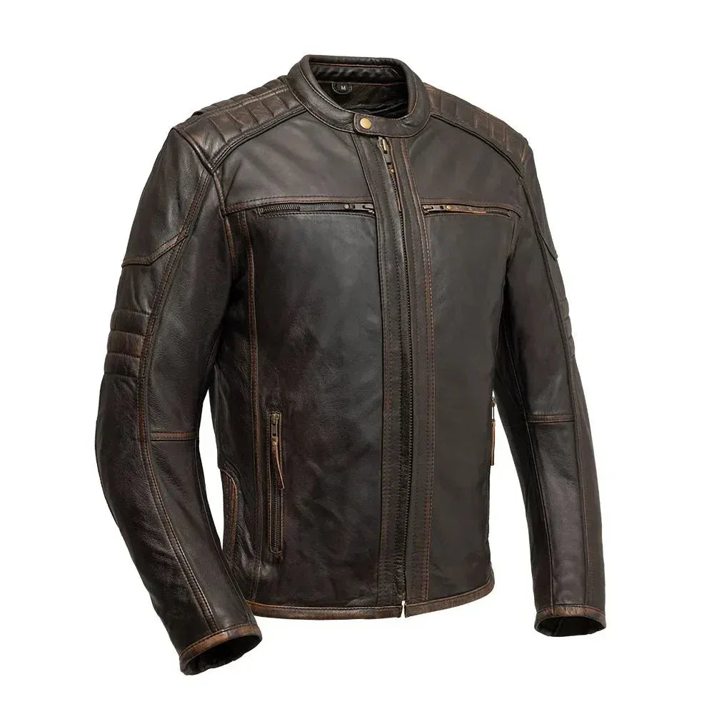 Rider Club - Men's Leather Motorcycle Jacket - First Manufacturing Company - Flyclothing LLC