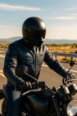 Stealth - Men's Premium Leather Motorcycle Jacket - Unik Just for Bikers - Flyclothing LLC