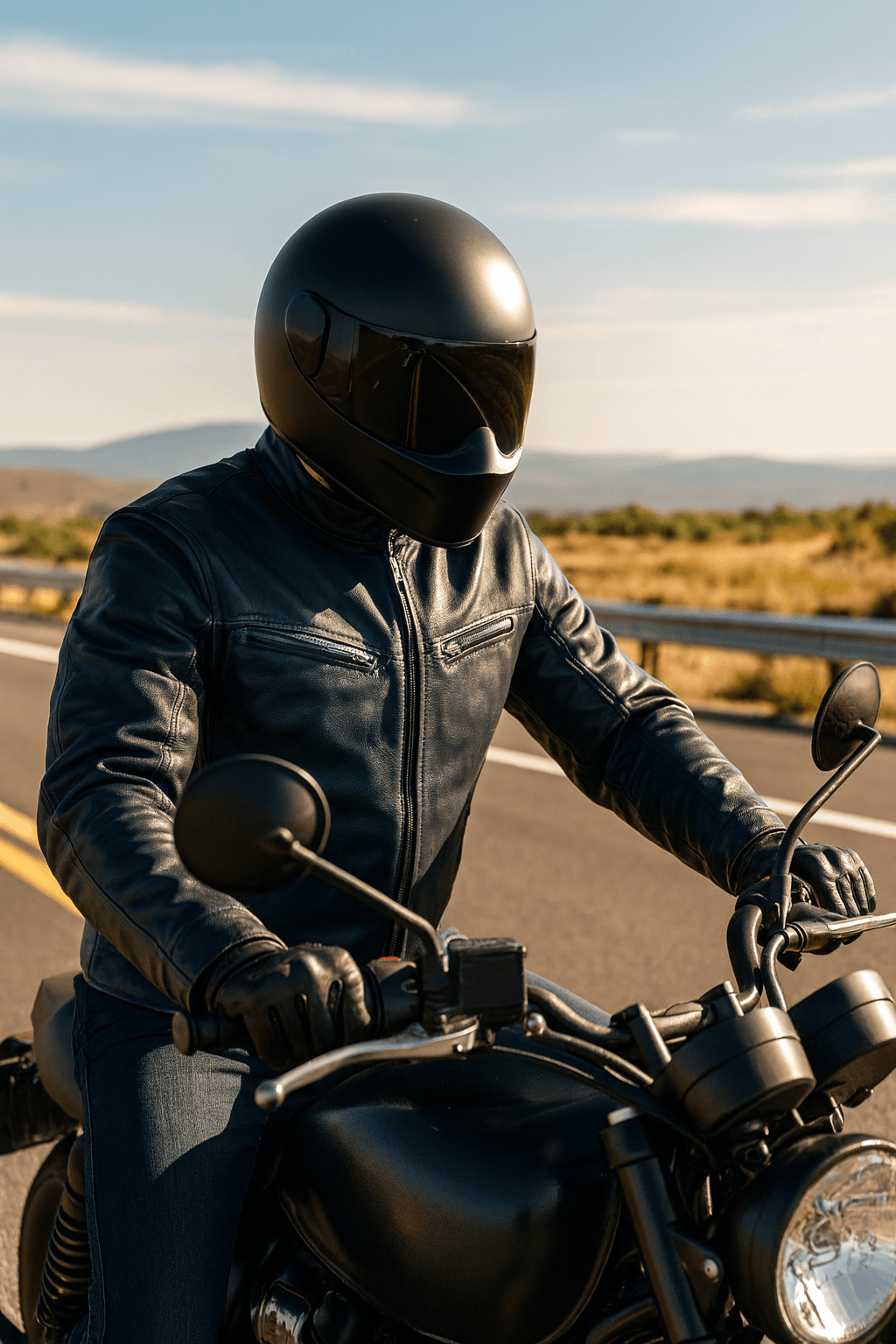 Stealth - Men's Premium Leather Motorcycle Jacket - Unik Just for Bikers - Flyclothing LLC