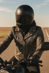 Stella - Women's Leather Motorcycle Jacket - Unik Just for Bikers - Flyclothing LLC