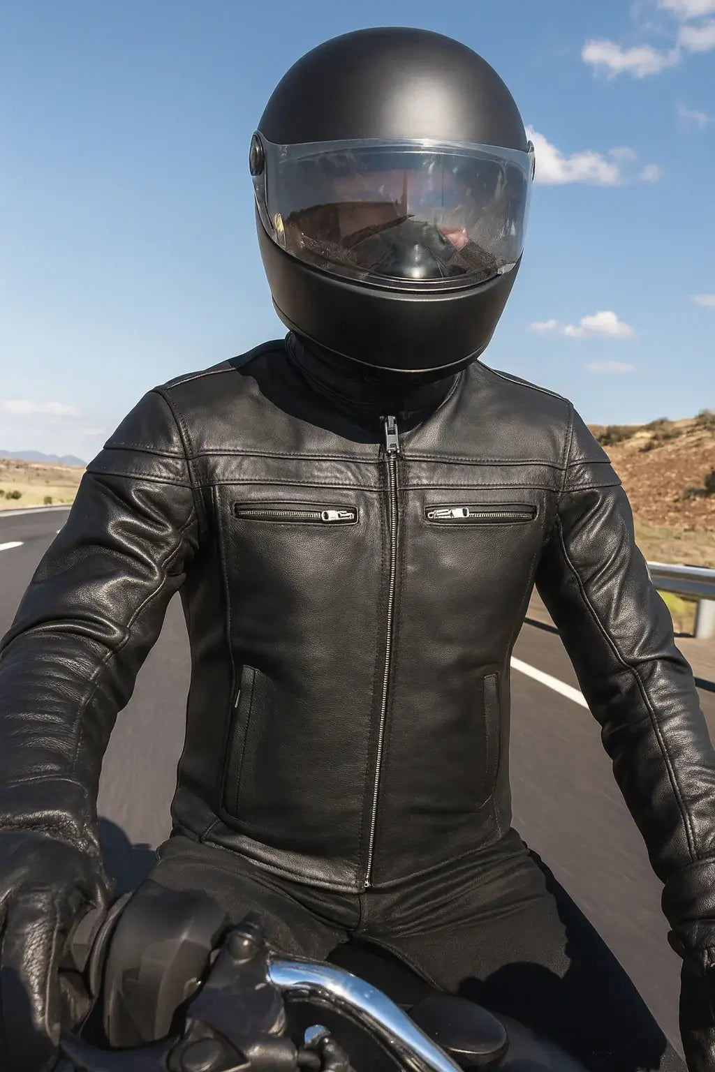 Goose - Premium Men's Leather Motorcycle Jacket - Unik Just for Bikers - Flyclothing LLC