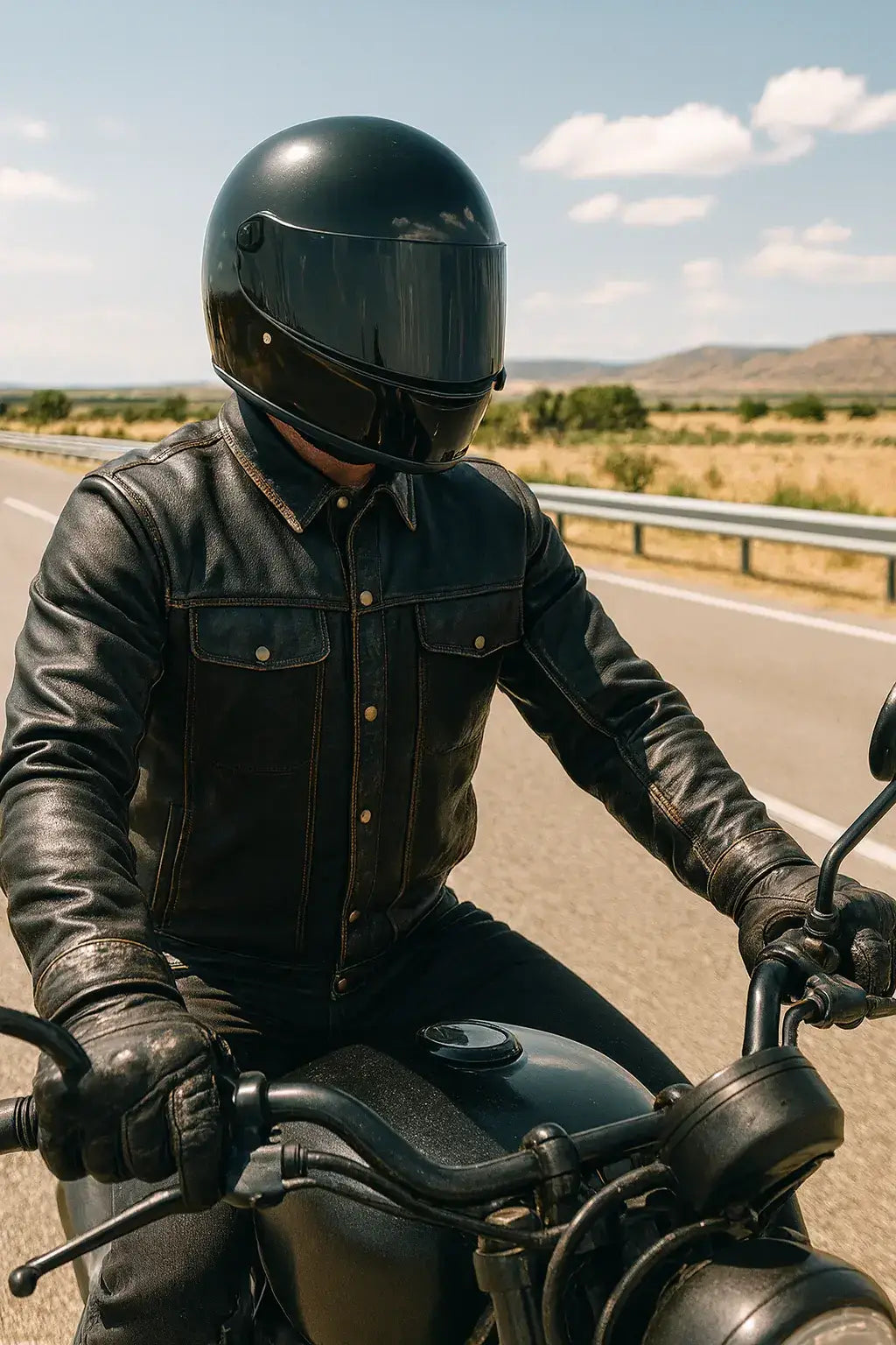 Rusty - Men's Shirt Style Leather Motorcycle Jacket - Unik Just for Bikers - Flyclothing LLC