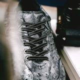 63-112-BLK RIO Ostrich Quill Sneakers, Black Denim - Zelli Italia - Flyclothing LLC