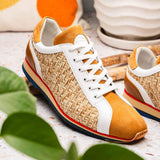 65-375-BRN RIPI Calfskin Hand Weave Sneaker Brown - Zelli Italia - Flyclothing LLC