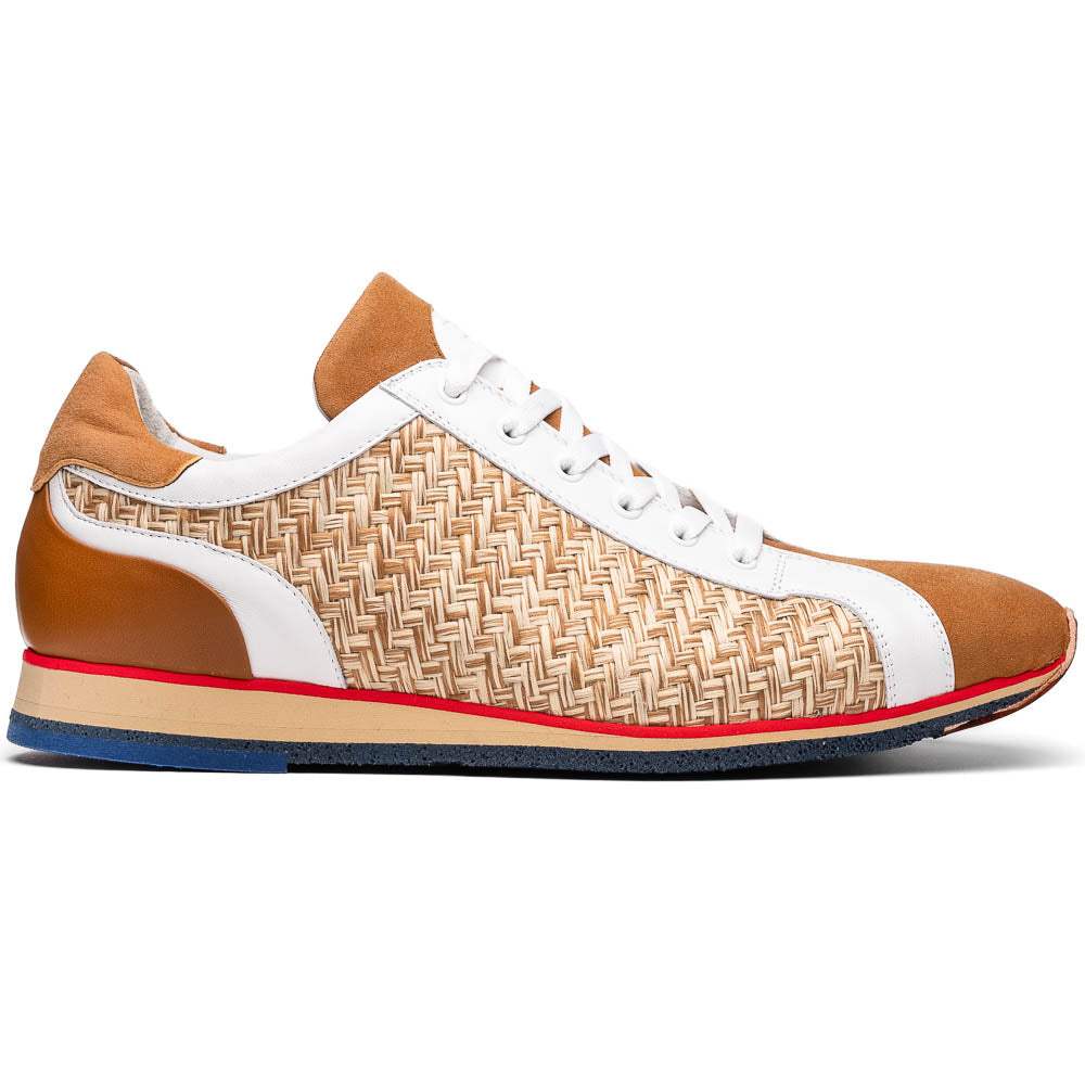 65-375-BRN RIPI Calfskin Hand Weave Sneaker Brown - Zelli Italia - Flyclothing LLC