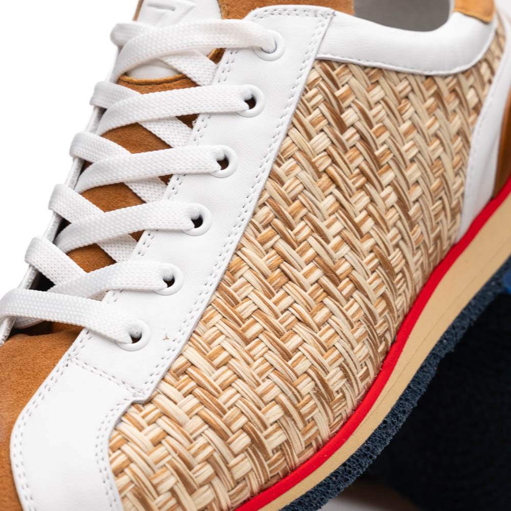65-375-BRN RIPI Calfskin Hand Weave Sneaker Brown - Zelli Italia - Flyclothing LLC