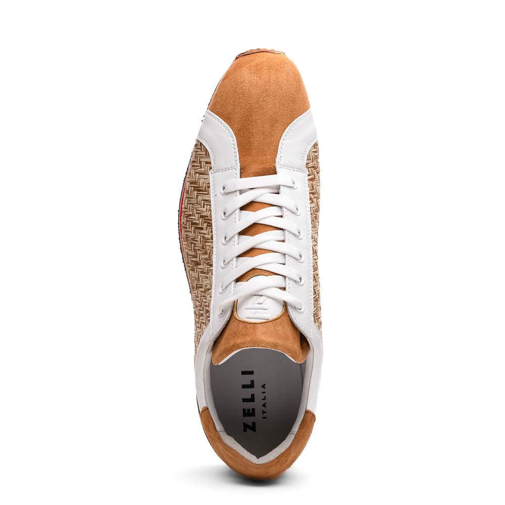 65-375-BRN RIPI Calfskin Hand Weave Sneaker Brown - Zelli Italia - Flyclothing LLC