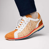 65-375-BRN RIPI Calfskin Hand Weave Sneaker Brown - Zelli Italia - Flyclothing LLC