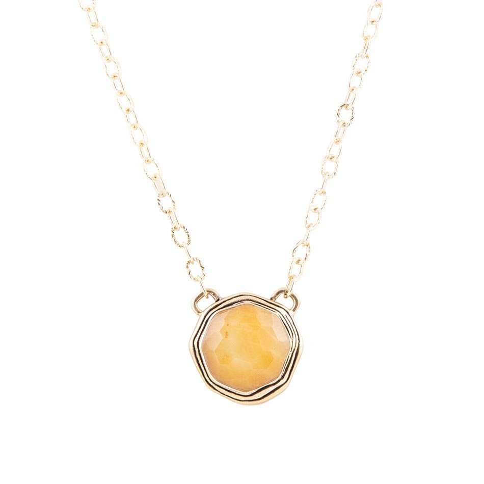 River Rocks Yellow Quartz and Golden Bronze Necklace - Barse Jewelry