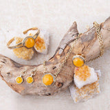 River Rocks Yellow Quartz and Golden Bronze Earrings - Barse Jewelry - Flyclothing LLC