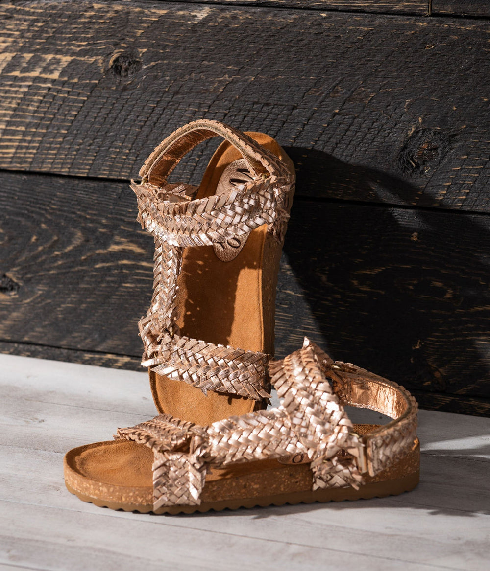 River Dance Woven Sandal in Champagne - Naughty Monkey