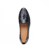 15-250-BLK RIVIERA Basketweave Calfskin Tassel Loafer, Black - Zelli Italia - Flyclothing LLC