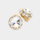 Rivoli Cut Genuine Crystal Clip on Earrings - Madeline Love - Flyclothing LLC
