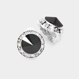 Rivoli Cut Genuine Crystal Clip on Earrings - Madeline Love - Flyclothing LLC