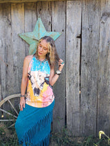 Baha Ranch Bull Skull Retro Pop Western Tank Top - Baha Ranch Western Wear - Flyclothing LLC