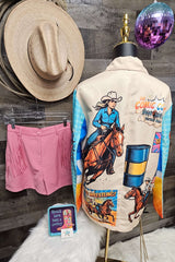 Baha Ranch The Comic Corral Cowgirl Western Rodeo Blazer