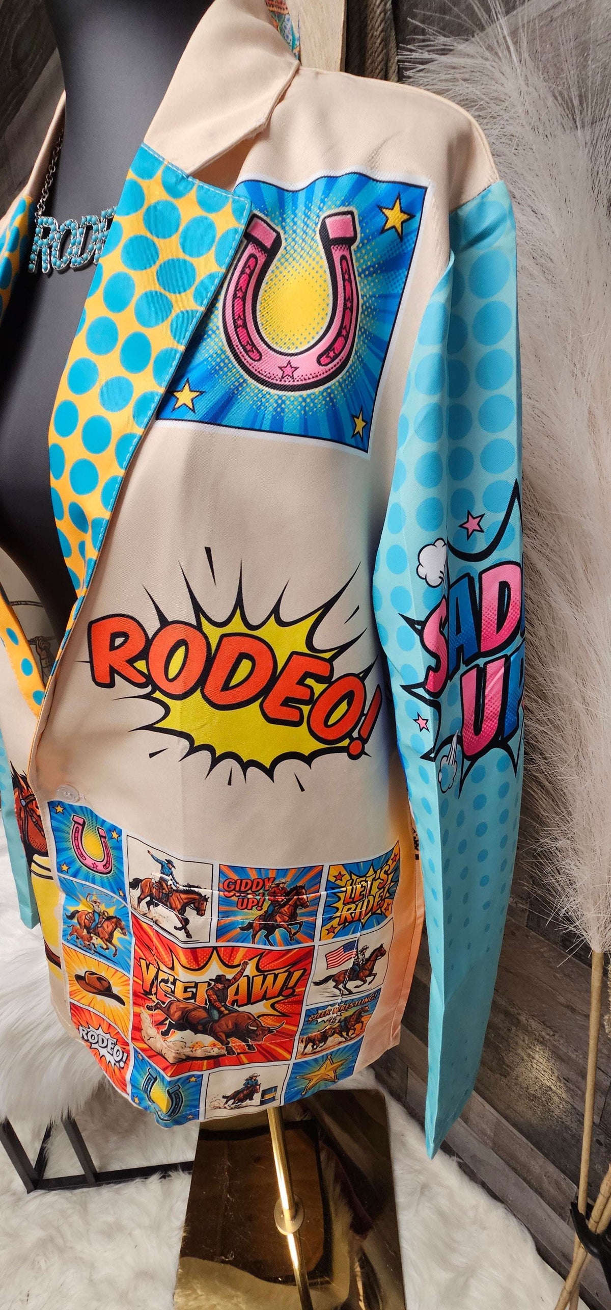 Baha Ranch The Comic Corral Cowgirl Western Rodeo Blazer