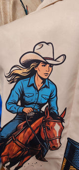 Baha Ranch The Comic Corral Cowgirl Western Rodeo Blazer