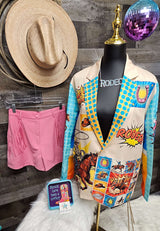 Baha Ranch The Comic Corral Cowgirl Western Rodeo Blazer