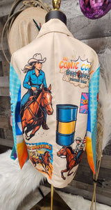 Baha Ranch The Comic Corral Cowgirl Western Rodeo Blazer