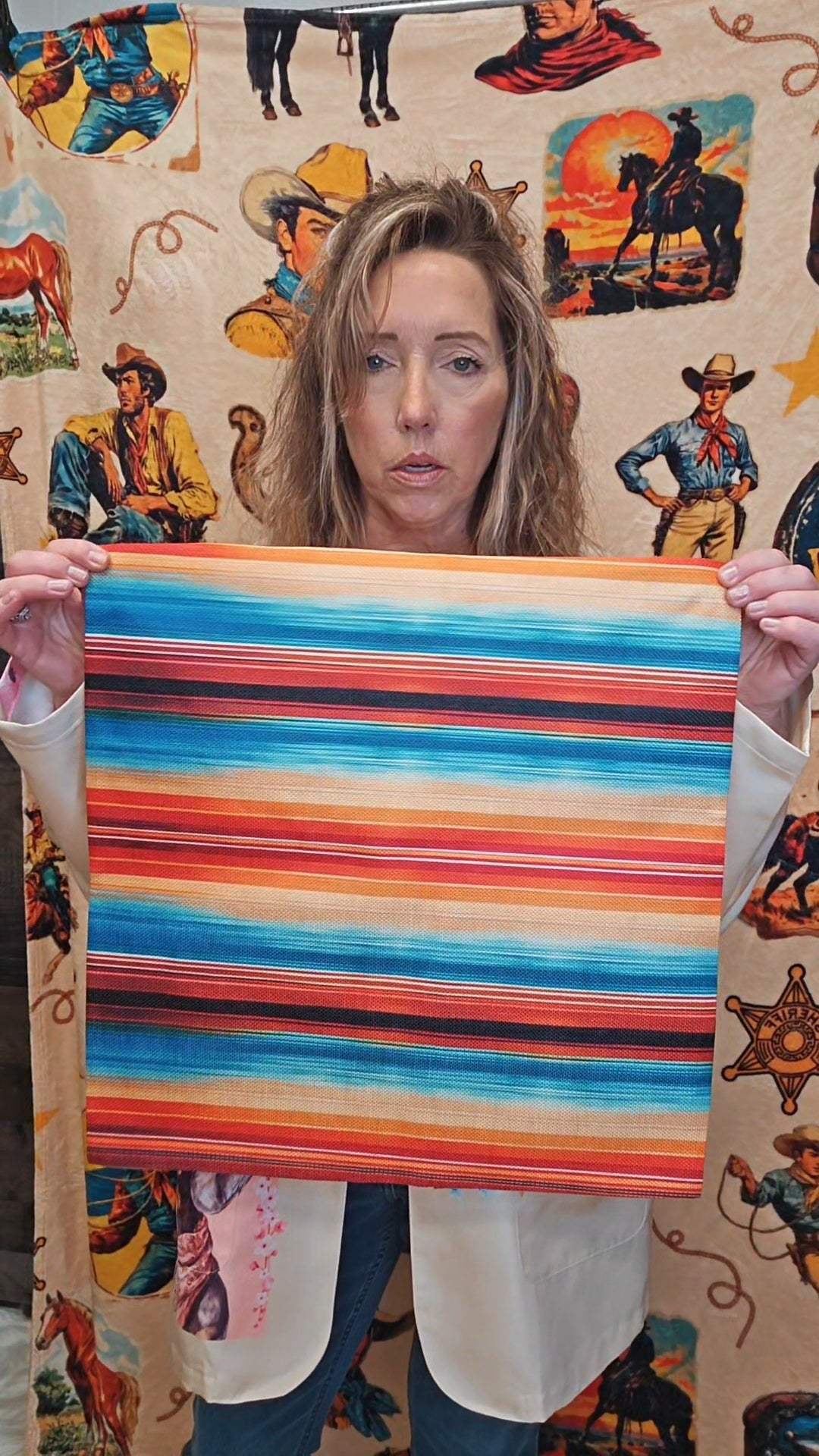 Baha Ranch Colores De Mexico Southwest Serape Pillow Case 18x18" Made in America - Baha Ranch Western Wear - Flyclothing LLC
