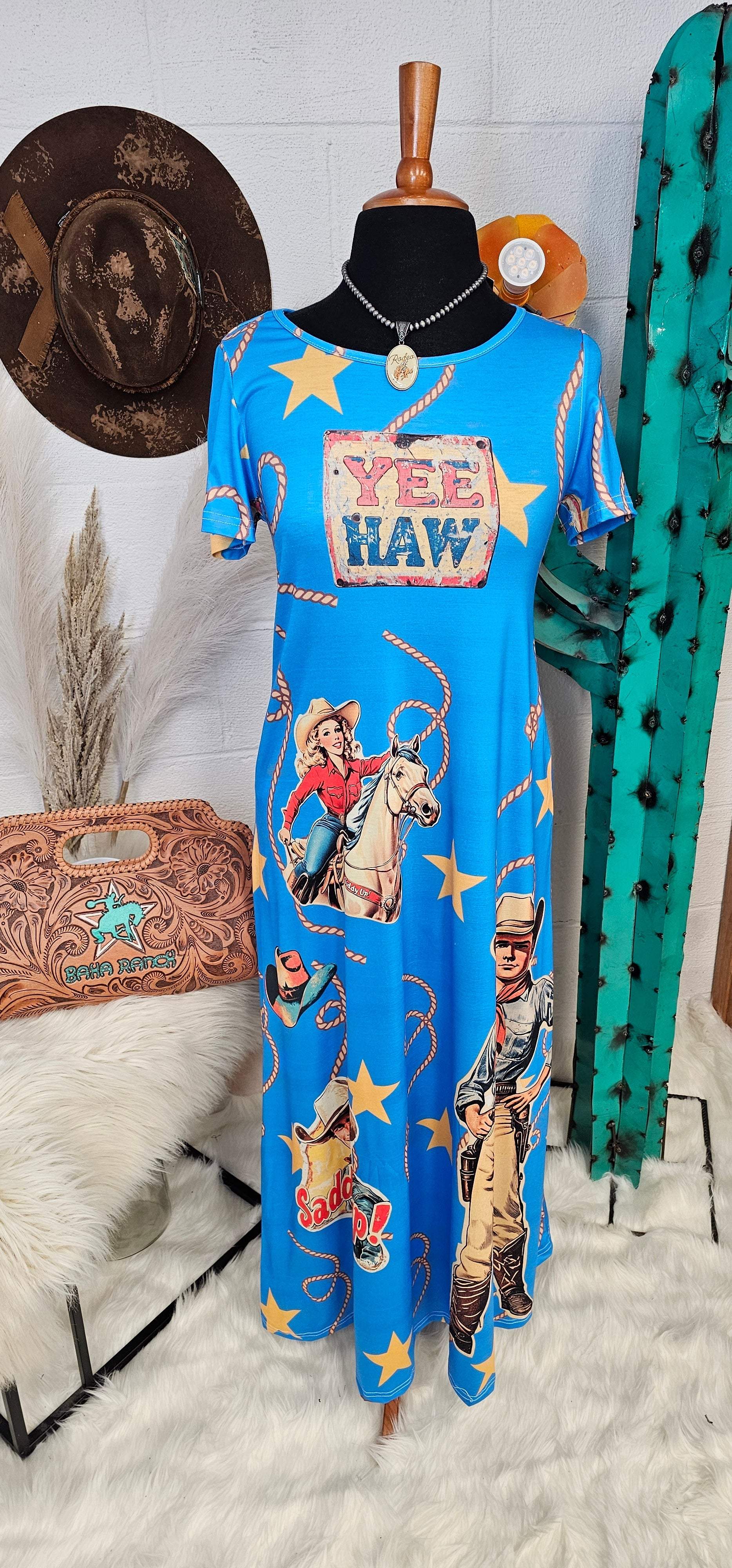 Baha Ranch Vintage Cowgirl Western Dress - Baha Ranch Western Wear - Flyclothing LLC