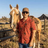 Baha Ranch Brown Saddle Up Western Hawaiian Shirt Made in America