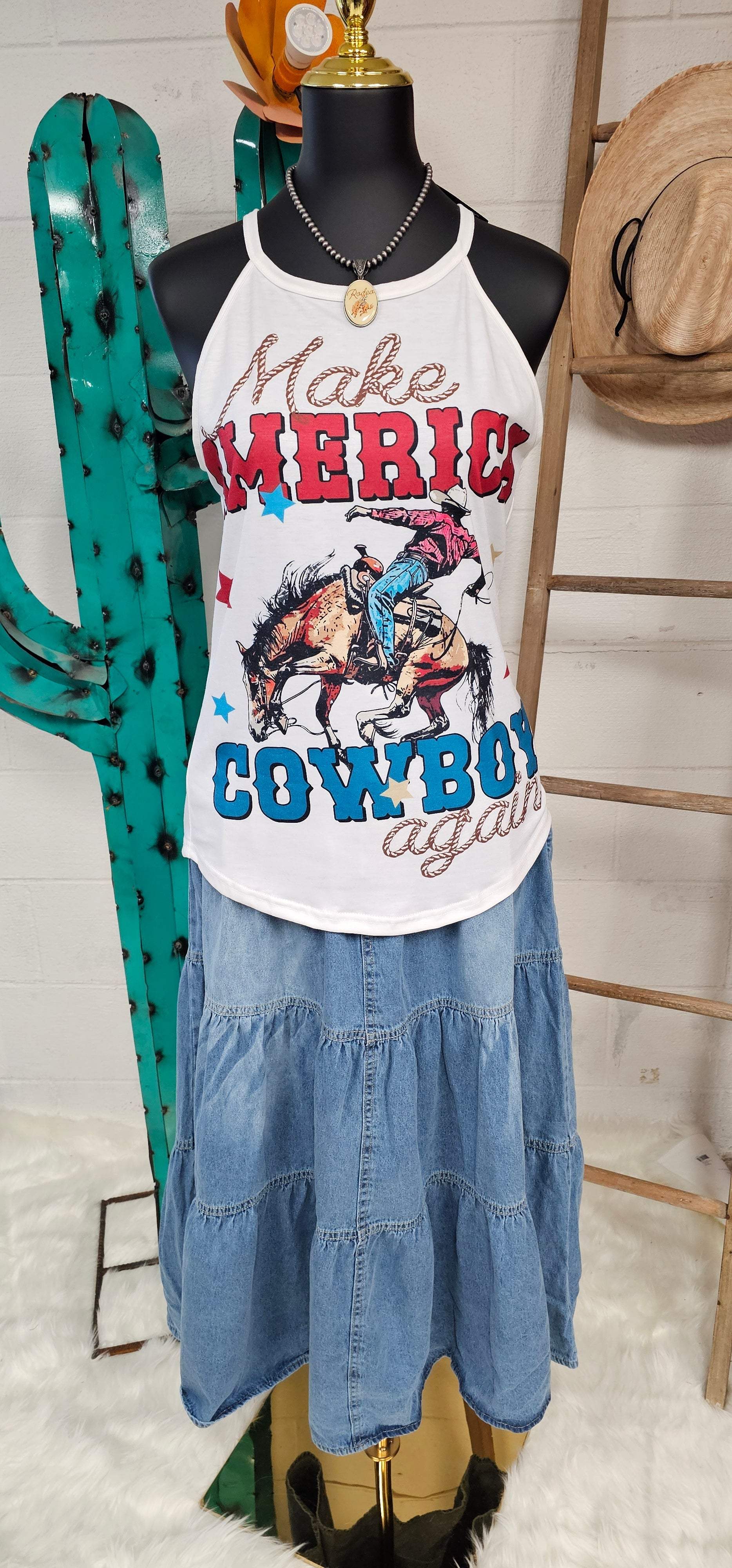 Baha Ranch Make America Cowboy Again Rodeo Tank - Baha Ranch Western Wear - Flyclothing LLC